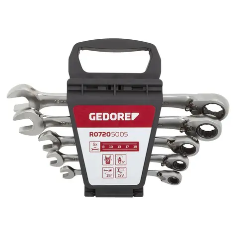 Gedore 3300872 / Satz Doppelflachschlüssel / 8 - 19 / 5-tlg