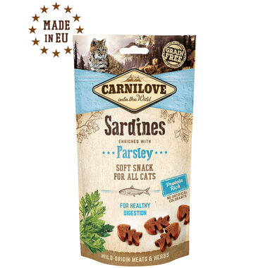 CARNILOVE Cat Semi-Moist Snack Sardine & Petersilie 50g / Halbweicher Leckerbissen für Katzen 