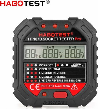 Habotest HT107D Steckdosentester mit Digitalanzeige
