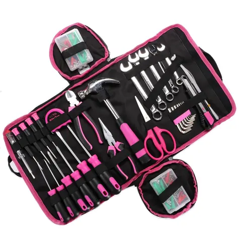 SIXTOL HOME PINK 120 BAG / Werkzeugset / Kohlenstoffstahl / 120-tlg