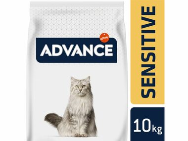 ADVANCE CAT Adult Lachs und Reis Sensitive 10kg / Super Premium Futter (Granulat) / für ausgewachsene Katzen mit empfindlicher Verdauung