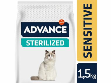ADVANCE CAT Sterilized Sensitive 1,5kg / Super Premium Futter (Granulat) / für sterilisierte Katzen mit empfindlicher Verdauung