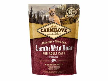 Carnilove Cat Grain Free Lamb&Wild Boar Adult Sterilised 400g / Granulat für Katzen / für sterilisierte Katzen