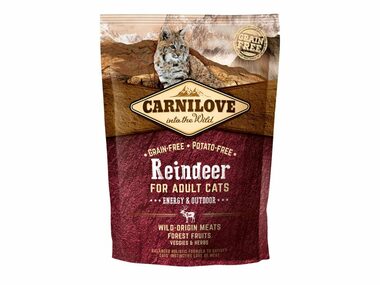 Carnilove Cat Grain Free Reindeer Adult Energy&Outdoor 400g / Granulat für Katzen / für Katzen mit Bewegungsmöglichkeit im Freien