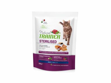 Trainer Natural Cat STERILISED Lachs 300g / Granulat für Katzen / für sterilisierte erwachsene Katzen