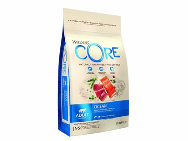 Wellness Core Cat Ocean Adult All Breeds Lachs und Thunfisch 4kg / Granulat für Katzen / für erwachsene Katzen