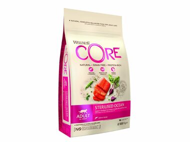 Wellness Core Cat Ocean Adult Sterilized Lachs 4kg / Granulat für Katzen / für sterilisierte und ältere Katzen