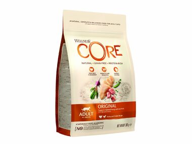 Wellness Core Cat Original Adult All Breeds Truthahn und Huhn 300g / Granulat für Katzen / für erwachsene Katzen