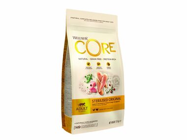 Wellness Core Cat Original Adult Sterilised Truthahn und Huhn 1,75kg / Granulat für Katzen / für erwachsene kastrierte Katzen