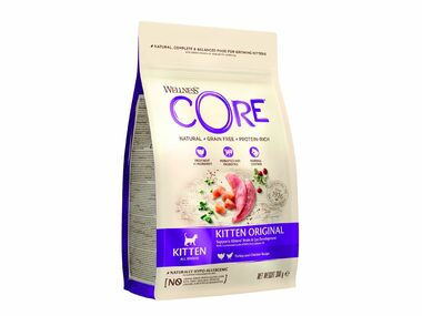 Wellness Core Cat Original Kitten All Breeds Truthahn und Huhn 300g / Granulat für Katzen / für erwachsene Katzen
