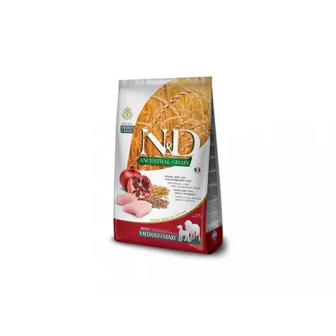 N&D Low Grain Adult Chicken & Pomegranate 12kg / Futter für ausgewachsene Hunde mittlerer und großer Rassen