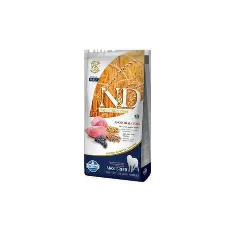 N&D Low Grain Adult Lamm & Blaubeere 12kg / Futter für ausgewachsene Hunde mittlerer und großer Rassen