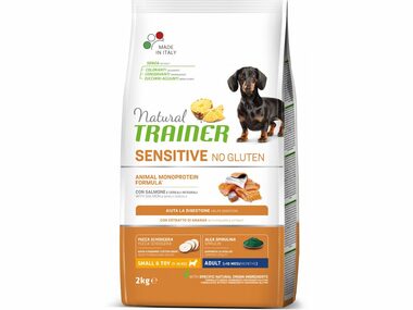 Trainer Natural Sensitive No Gluten Adult Mini Lachs 2kg / Alleinfuttermittel für ausgewachsene Hunde kleiner Rassen