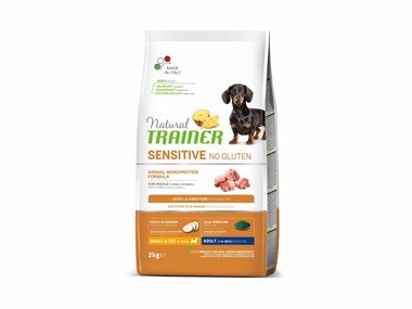 Trainer Natural Sensitive No Gluten Adult Mini Pork 2kg / Alleinfuttermittel für ausgewachsene Hunde kleiner Rassen