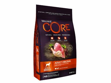 Wellness Core Dog Original Adult Medium Truthahn und Huhn 10kg / Futter für ausgewachsene Hunde mittelgroßer Rassen