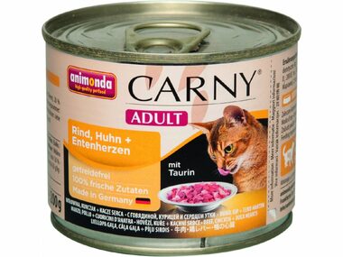 Animonda Carny Adult Dose für Katzen Rind+Huhn+Entenherz 200g