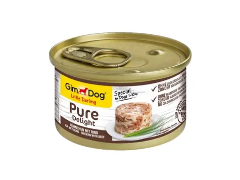 GIMBORN GimDog PURE DELIGHT Huhn mit Rind 85g / Dosenfutter für Hunde