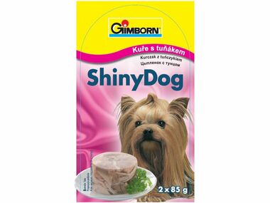 GIMBORN ShinyDog Dose Huhn+Thunfisch 2x85g / Dosenfutter für Hunde