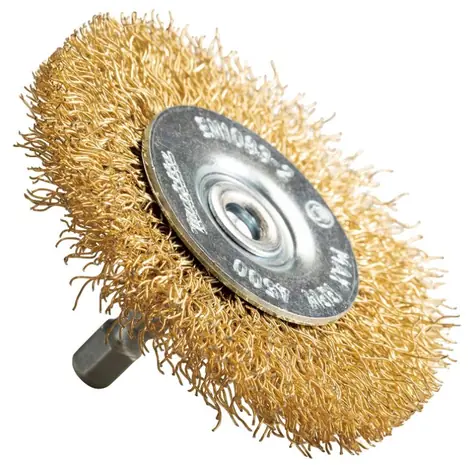 Makita D-73673 Stahldrahtbürste 63 mm (messingbeschichtet) / 1/4 Zoll Sechskant