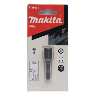Makita B-38934 / Steckschlüssel 8x50mm / Sechskantaufsatz / magnetisch