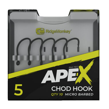 RidgeMonkey Haken Ape-X Chod Widerhaken, Größe 8, 10 Stück