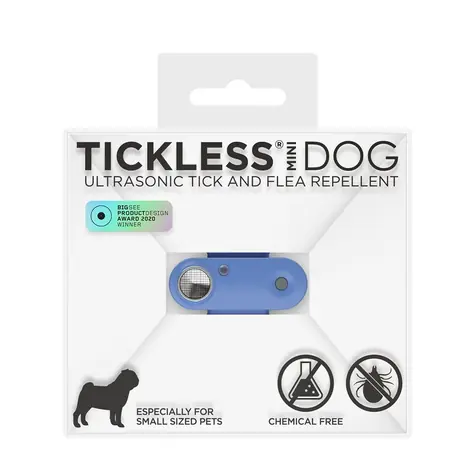 TICKLESS Mini-Hund Blau / Wiederaufladbarer Ultraschall-Zecken- und Flohvertreiber