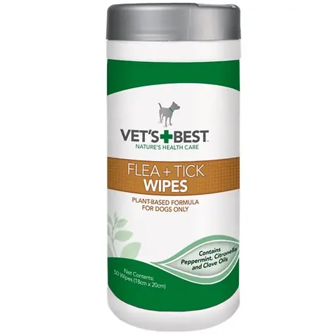 Vet's Best Wipes gegen Flöhe und Zecken / 50 Stk