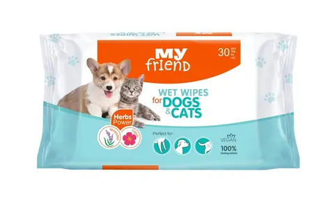 My FRIEND Feuchttücher für Hunde und Katzen / 30 Stück / Lavendel 