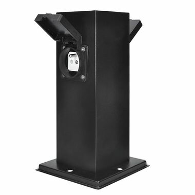 Solight Gartenpfosten schwarz / IP44 / Edelstahl / 2 Schubladen / Prisma