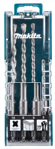 Makita D-74136 Set mit 4 Steinbohrern / 5x110 & 6x160 & 8x160 & 10x160 mm / SDS- PLUS