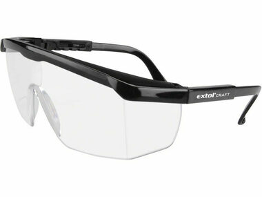 Extol-CRAFT Schutzbrille klar (EX97301) / verstellbare Beinlänge / abriebfestes Visier der Klasse F 