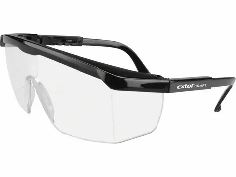 Extol-CRAFT Schutzbrille klar (EX97301) / verstellbare Beinlänge / abriebfestes Visier der Klasse F 