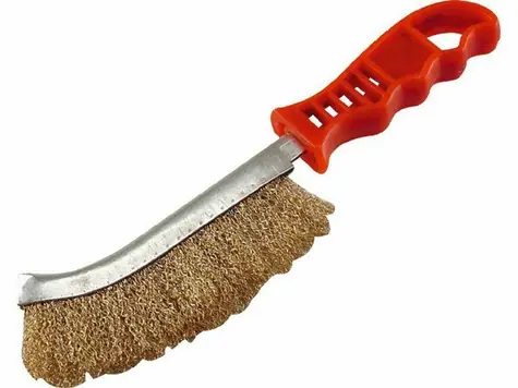 Extol-CRAFT Pomoz-Bürste aus Stahl. / Plastik. Griff / 240 mm / Welldraht S 0,3 mm / Fe/MESSING 