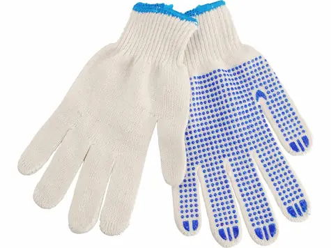 Extol-CRAFT Baumwollhandschuhe mit PVC-Zielen auf der Handfläche - Größe 10" 