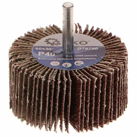 GEKO G78750 / Schleifscheibe mit Schaft / 60 x 30 x 6 mm / P40