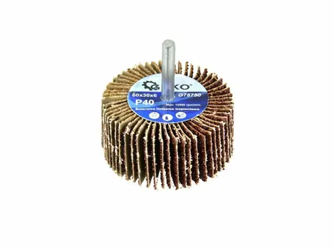 GEKO G78751 / Schleifscheibe mit Schaft / 60 x 30 x 6 mm / P60