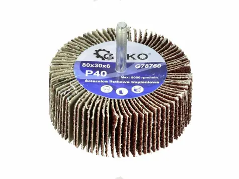 GEKO G78761 / Schleifscheibe mit Schaft / 80 x 30 x 6 mm / P60