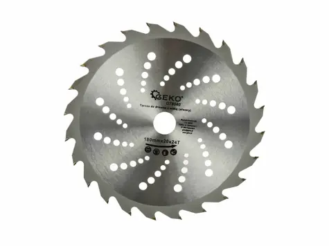 GEKO G78040 / Sägeblattvideo mit Löchern / 180 x 20 mm / 24T