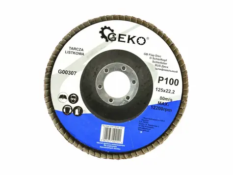 GEKO G00307 / Fächerschleifscheibe / 125 x 22,2 mm / P100