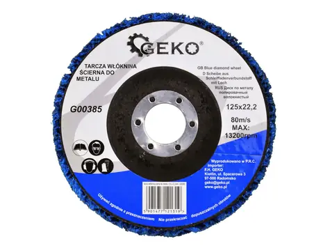 GEKO G00385 / Vliesschleifscheibe für Metall / 125 x 22,2 mm