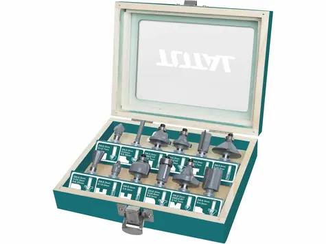 TOTAL-TOOLS Formfräser für Holz, Set  12 Stück