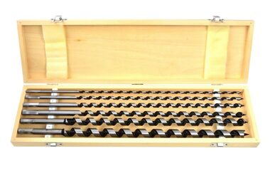 GEKO Serpentinenbohrer für Holz 6 Stück / Holzkassette / 460 mm / 6-18 mm