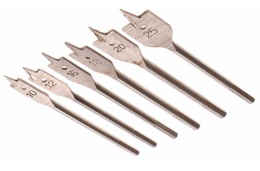 GEKO G38110 Flachholzbohrer 6er-Set / 10-12-16-18-20-25 mm / Länge 150 mm