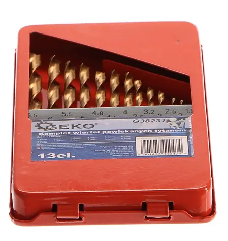 GEKO Satz Bohrer für Metall in einer Box HSS 1,5-6,5 mm 13-tlg