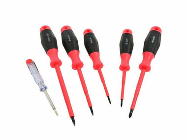 GEKO Isolierte Schraubendreher + Tester-Set  6-tlg 