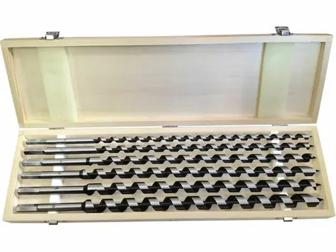 Extol- Premium Serpentinenbohrer für Holz 6er-Set / Sechskantschaft / im Holzetui 
