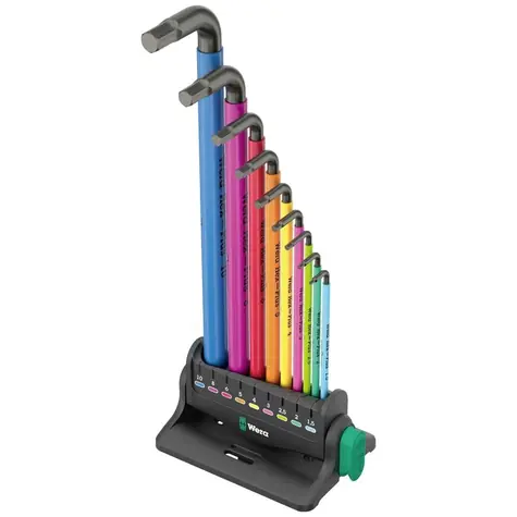 Wera 950/9 Hex- PLUS Multicolour 3-Winkelschlüsselsatz / metrisch / BlackLaser / 10-teilig
