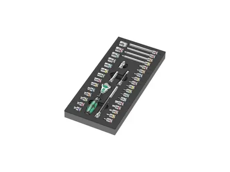 Wera 9720 Ratsche 8000 A Zyklop 1/4" in Schaumstoffeinlage Satz 1 - 37-teilig
