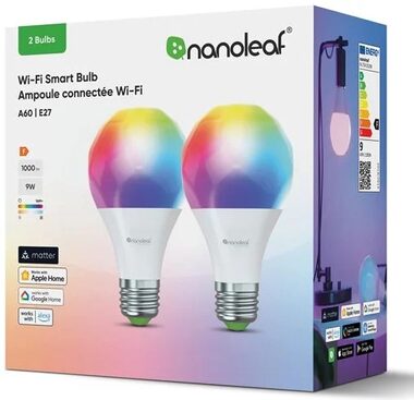 Nanoleaf Matter Wi-Fi A19 SMART RGB E27 (2 Stück) / LED / E27 / 9W / 1100 lm / 2700-6500K