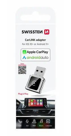 Swissten CarLink Adapter (Apple CARPLAY/ANDROID AUTO) / Bluetooth / USB-A/C